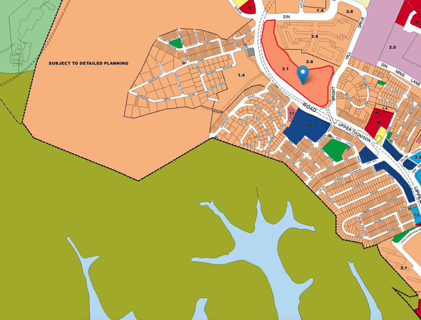 URA masterplan zoning map around Thomson Reserve